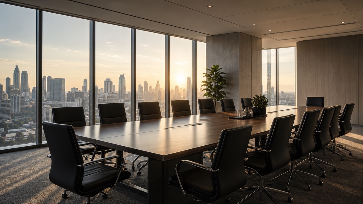 Institutional boardroom prepared for a commercial energy discussion