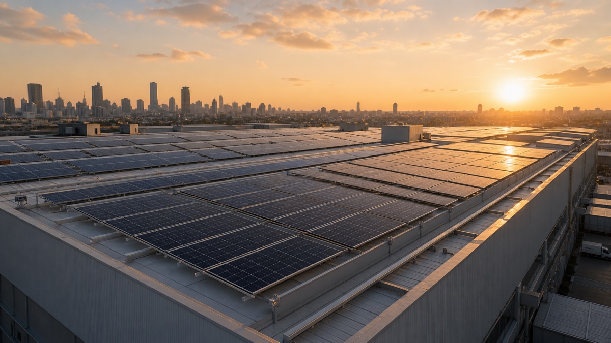 Commercial and industrial rooftop solar installation