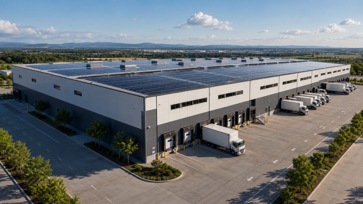 Large industrial logistics facility with solar-ready roof space