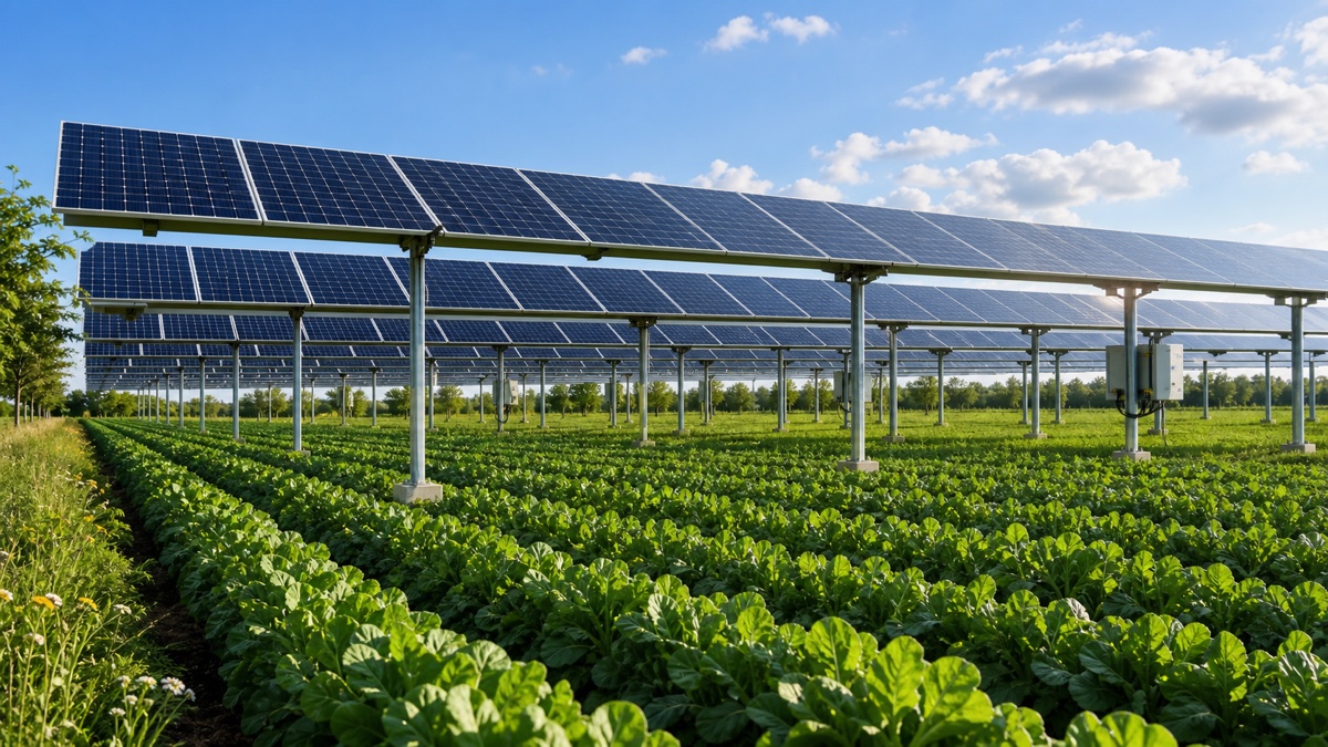 Solar installation serving agricultural land and facilities